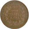Image 2 : Copper One Quarter Anna of East India Company of Calcutta Mint of 1835.