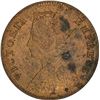 Image 2 : Copper One Quarter Anna of Victoria Empress of Calcutta Mint of 1899.