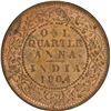 Image 1 : Copper One Quarter Anna of King Edward VII of Calcutta Mint of 1904.