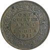 Image 1 : Copper One Quarter Anna of King George V of Calcutta Mint of 1911.