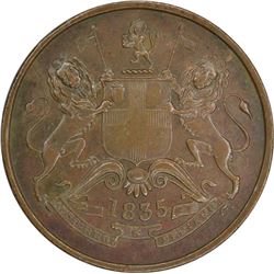 Copper Half Anna of East India Company of Madras Mint of 1835.