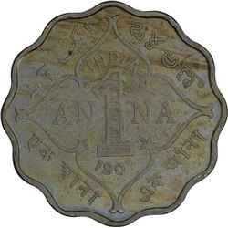 Cupro Nickel One Anna of King Edward VII of Bombay Mint of 1909.