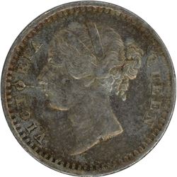 Silver Two Annas of Victoria Queen of Madras Mint of 1841.