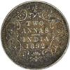 Image 1 : Silver Two Annas of Victoria Empress of Bombay Mint of 1892.
