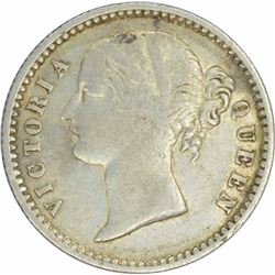 Silver Quarter Rupee of Victoria Queen of 1840.