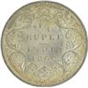Image 1 : Silver Quarter Rupee of Victoria Queen of Calcutta Mint of 1862.