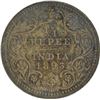 Image 1 : Silver Quarter Rupee of Victoria Empress of Calcutta Mint of 1893.