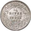 Image 1 : Silver Quarter Rupee of  Victoria Empress of Calcutta Mint of  1900.