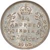 Image 1 : Silver Quarter Rupee of King Edward VII of Calcutta Mint of 1903.
