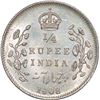 Image 1 : Silver Quarter Rupee of king Edward VII of Calcutta Mint of 1908.
