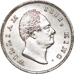 Silver Half Rupee of King William IIII of Calcutta Mint of 1835.