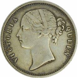 Silver Half Rupee of Victoria Queen of Calcutta Mint of 1840.