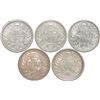 Image 1 : Lot of Five Silver Coins of King George V of Calcutta and Bombay Mint of Different Year.