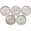 Image 2 : Lot of Five Silver Coins of King George V of Calcutta and Bombay Mint of Different Year.