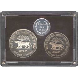 1985 Proof Set of Two Coins of Bombay Mint.