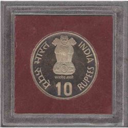 1985 UNC Set of Silver Ten Rupees Coin of Calcutta Mint.