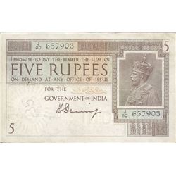 Set of Bank Notes of Five Rupees and Ten Rupess of King George V & VI.