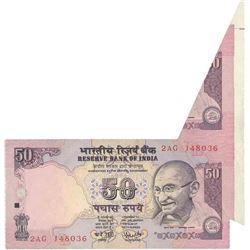 Rare Note of Fifty Rupees of India with error.