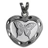 Image 1 : 1/10 oz Silver Butterfly Pendant (Diamond Cut - Heart Bezel)