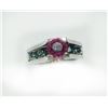 Image 1 : PINK SAPPHIRE RD 1.69CT,  14K W/G RING 7.83GRAM / ALEXANDRITE RD0.63CT