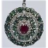 Image 1 : Burma Ruby Alexandrite  12.69 ctw Diamond Pendant 14KW