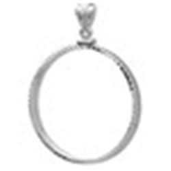 Sterling Silver Screw Top Diamond Cut Coin Bezel - 38mm