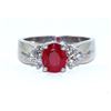 Image 1 : Ruby  1.71  ctw & Diamond Ring 14KW