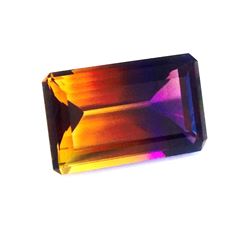 80.50 ct  & up AMETRINE RADIANT Bi Color Quartz Amethyst/Citrine