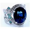 Image 1 : GIA Natural Sapphire & Paraiba Tourmaline 21.10 ctw (Hand Made Piece Very Rare)