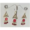 Image 1 : Sterling Silver .925 Ruby corrundum Arrow Set (Pendant & Earring 19.71g)