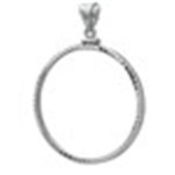 Sterling Silver Diamond Cut Coin Bezel - 38.1mm Silver Dollar