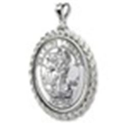 1 oz Silver Walking Liberty Round Pendant (Rope-ScrewTop Bezel)