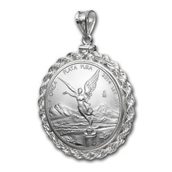 2014 1 oz Silver Libertad Pendant (Rope-ScrewTop Bezel)