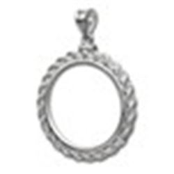 Sterling Silver Screw-Top Rope Coin Bezel - 38.1mm Silver Dollar