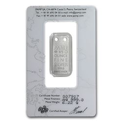 Rambling Rose - 1/5 oz Proof Silver Pamp Ingot Pendant