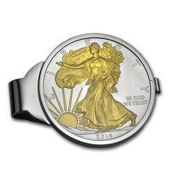 2014 1 oz Silver Gilt Eagle Money Clip (Sterling Silver Polished)