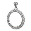 Image 1 : Sterling Silver Screw Top Rope Polished Coin Bezel - 40.6mm