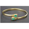 Image 1 : 18K YELLOW GOLD & EMERALD STRAP BRACELET