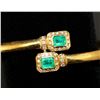 Image 3 : 18K YELLOW GOLD & EMERALD STRAP BRACELET