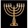 Image 2 : 18K YELLOW GOLD & PRECIOUS STONE MENORAH BROOCH