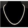 Image 1 : GRADUATED PEARL NECKLACE WITH DIAMOND CLASP