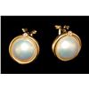 Image 1 : PAIR OF 14K YELLOW GOLD, DIAMOND & PEARL EARRINGS