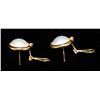Image 2 : PAIR OF 14K YELLOW GOLD, DIAMOND & PEARL EARRINGS