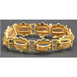 18K YELLOW GOLD BRACELET WITH FILIGREE ARCHES