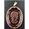 Image 2 : QUARTZITE PENDANT WITH INTAGLIO CARVED  PORTRAIT