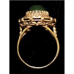 14K YELLOW GOLD & JADE RING