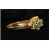 Image 2 : 10K YELLOW GOLD, EMERALD & RUBY RING