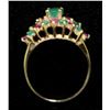 Image 3 : 10K YELLOW GOLD, EMERALD & RUBY RING