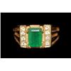 Image 1 : 14K YELLOW GOLD, DIAMOND & EMERALD RING