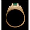 Image 2 : 14K YELLOW GOLD, DIAMOND & EMERALD RING